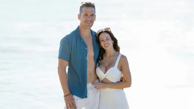 MAFS stars Jono and Ellie on a beach together