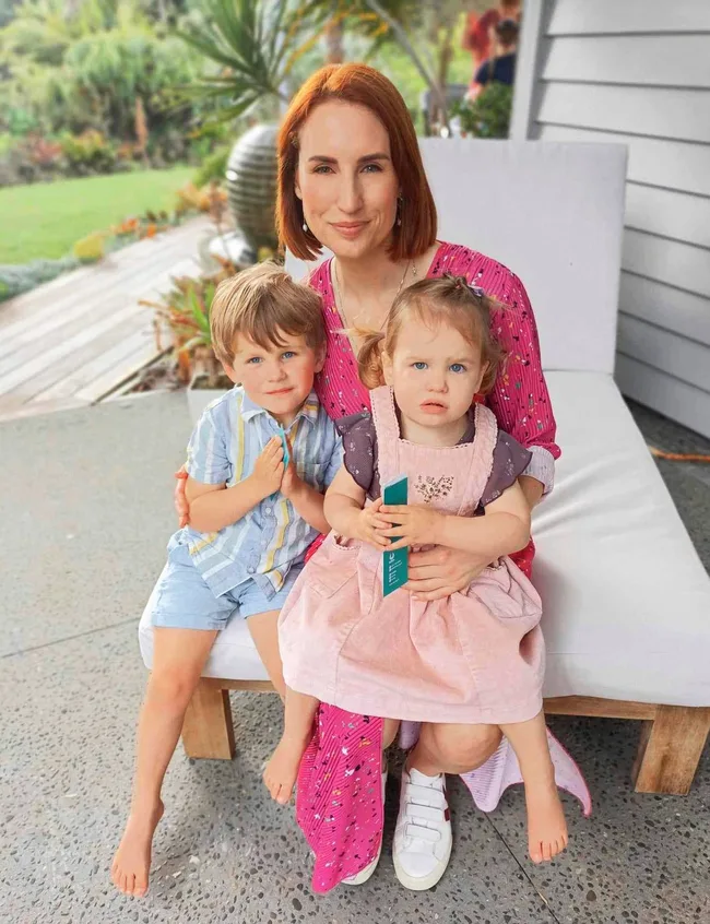 woman and her two children