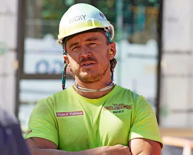 Tradie wearing hard hat