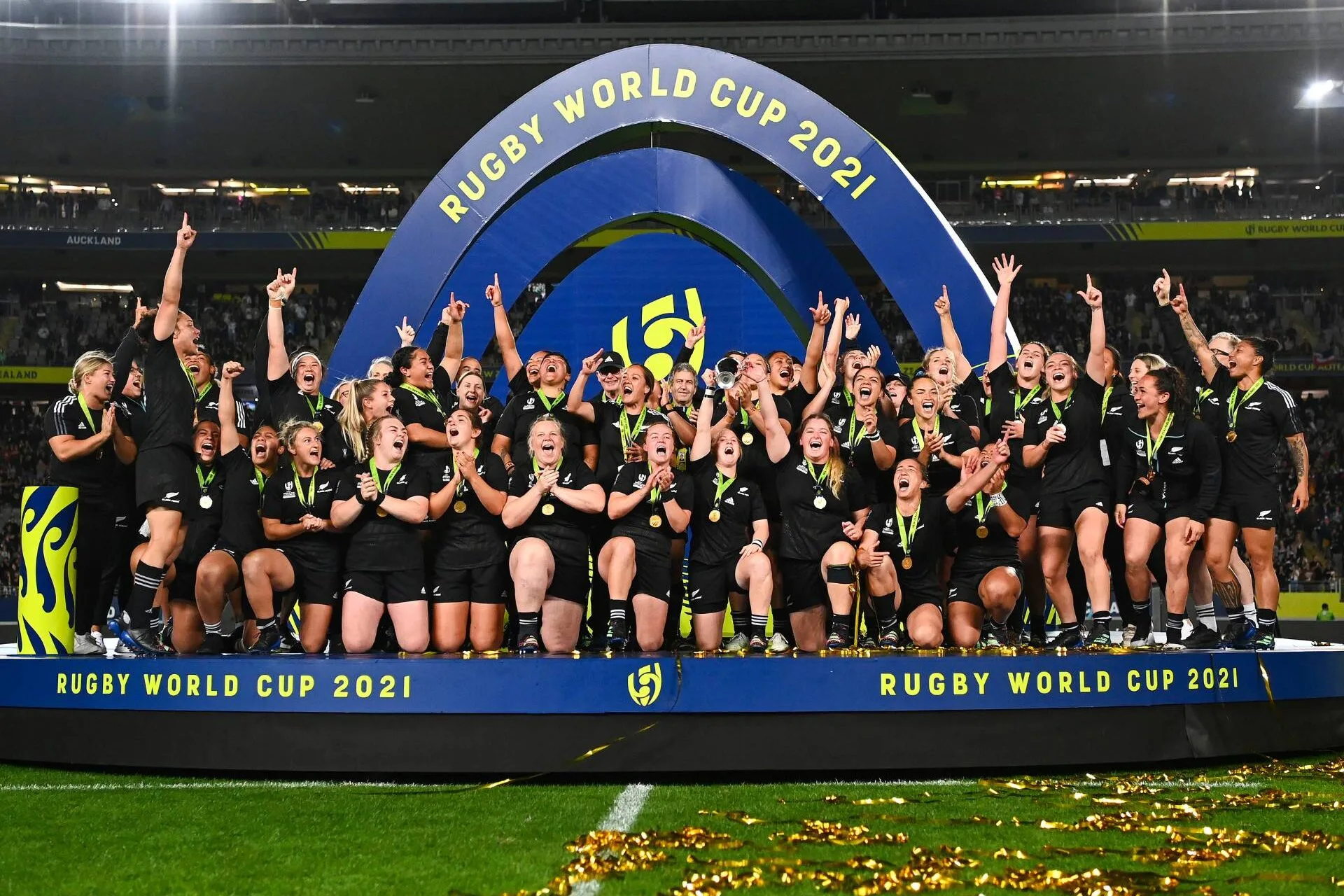 The Black Ferns celebrating their 2021 World Cup win