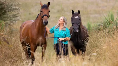 Alexa Cook with her horses