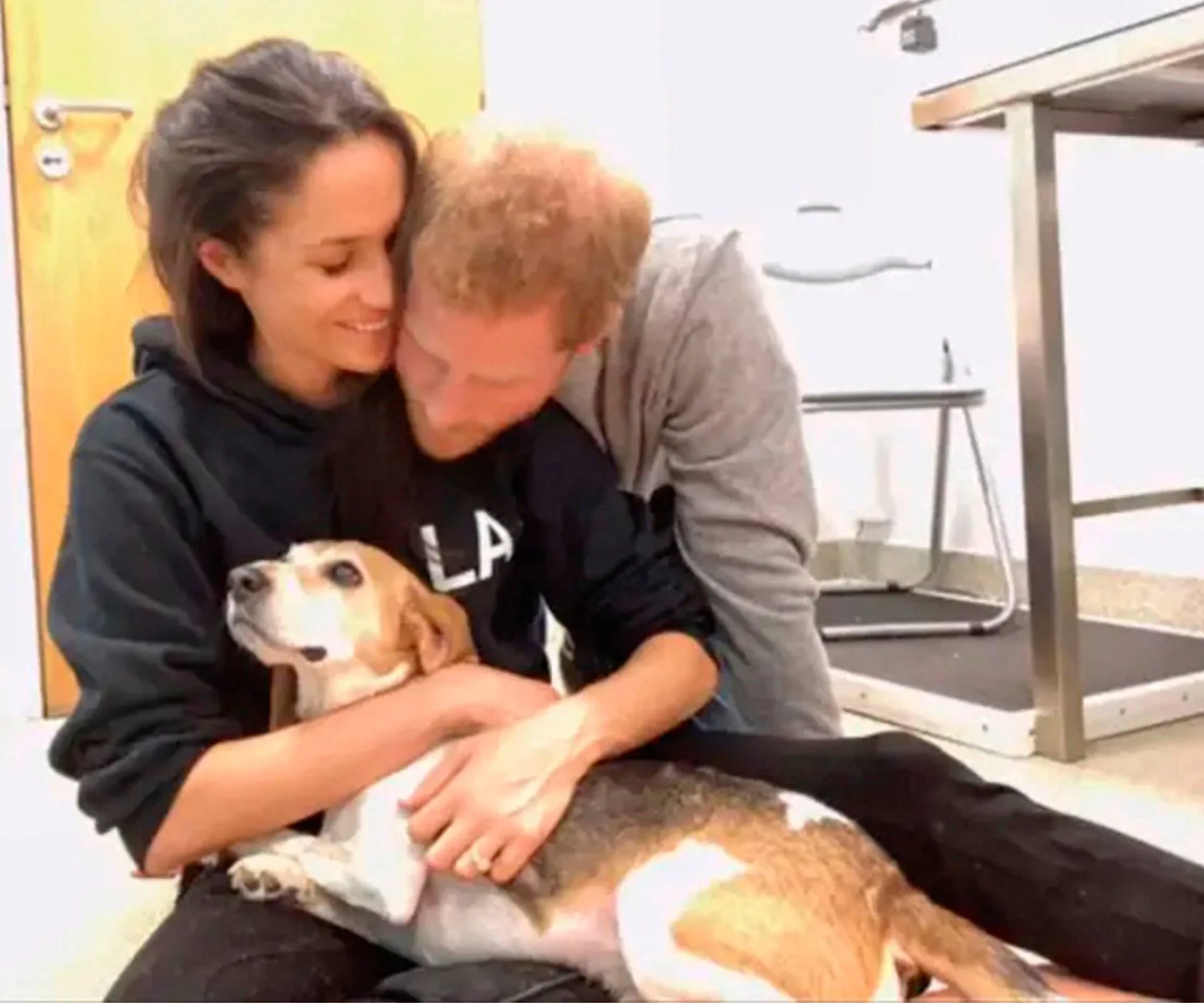 Meghan, Harry and pup Guy share cuddles