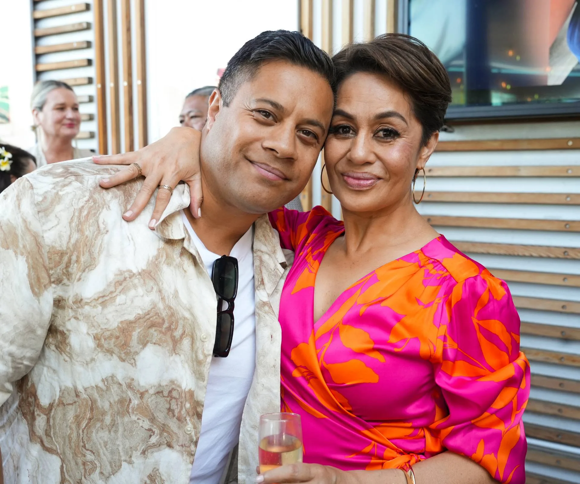 Teuila Blakely with singer Vince Harder