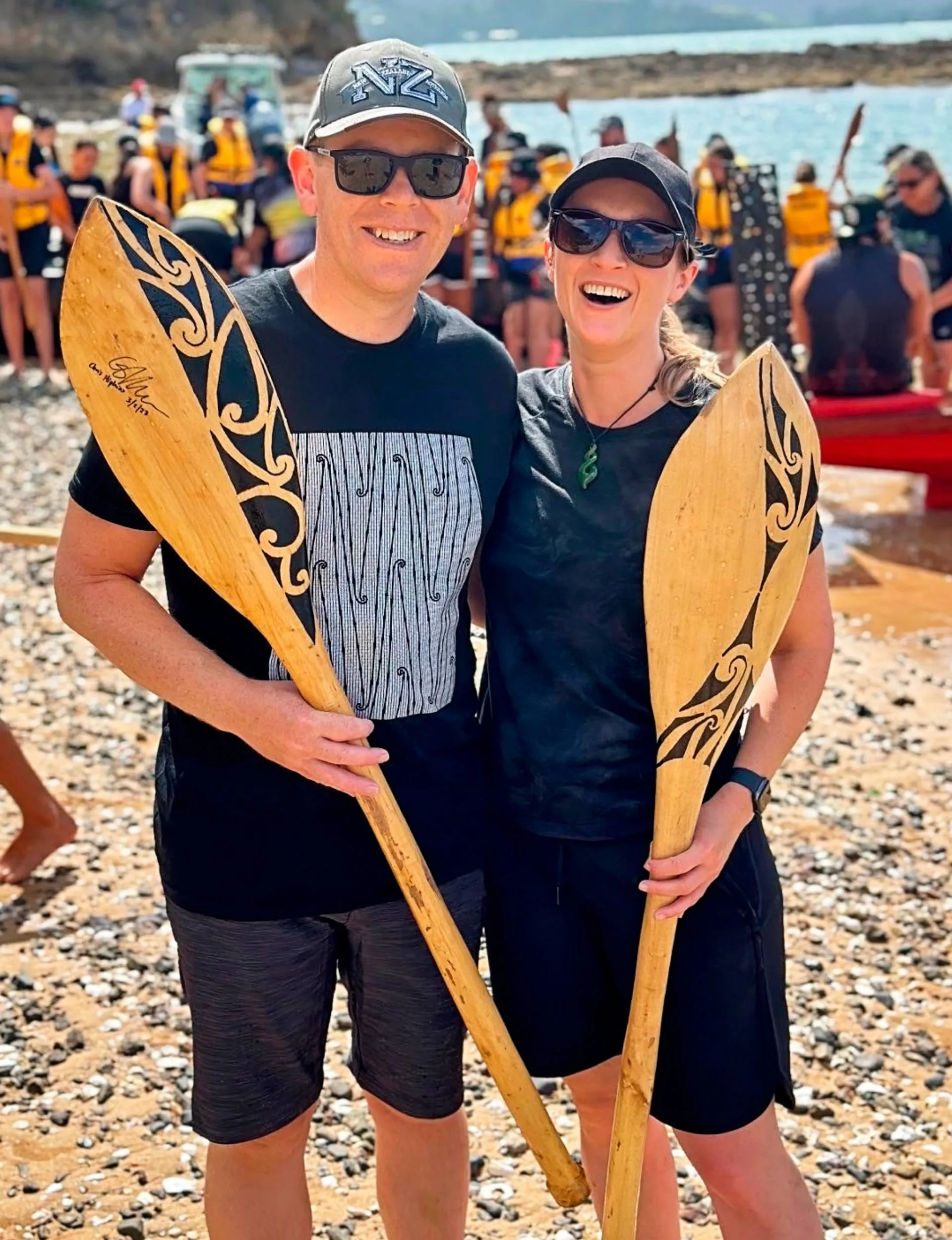 Chris Hipkins and partner Toni celebrating Waitangi Day last year