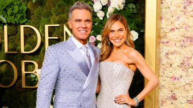 Robbie Williams with his wife at the Golden Globes