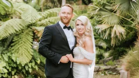 Loryn Reynolds and husband Blair at their wedding