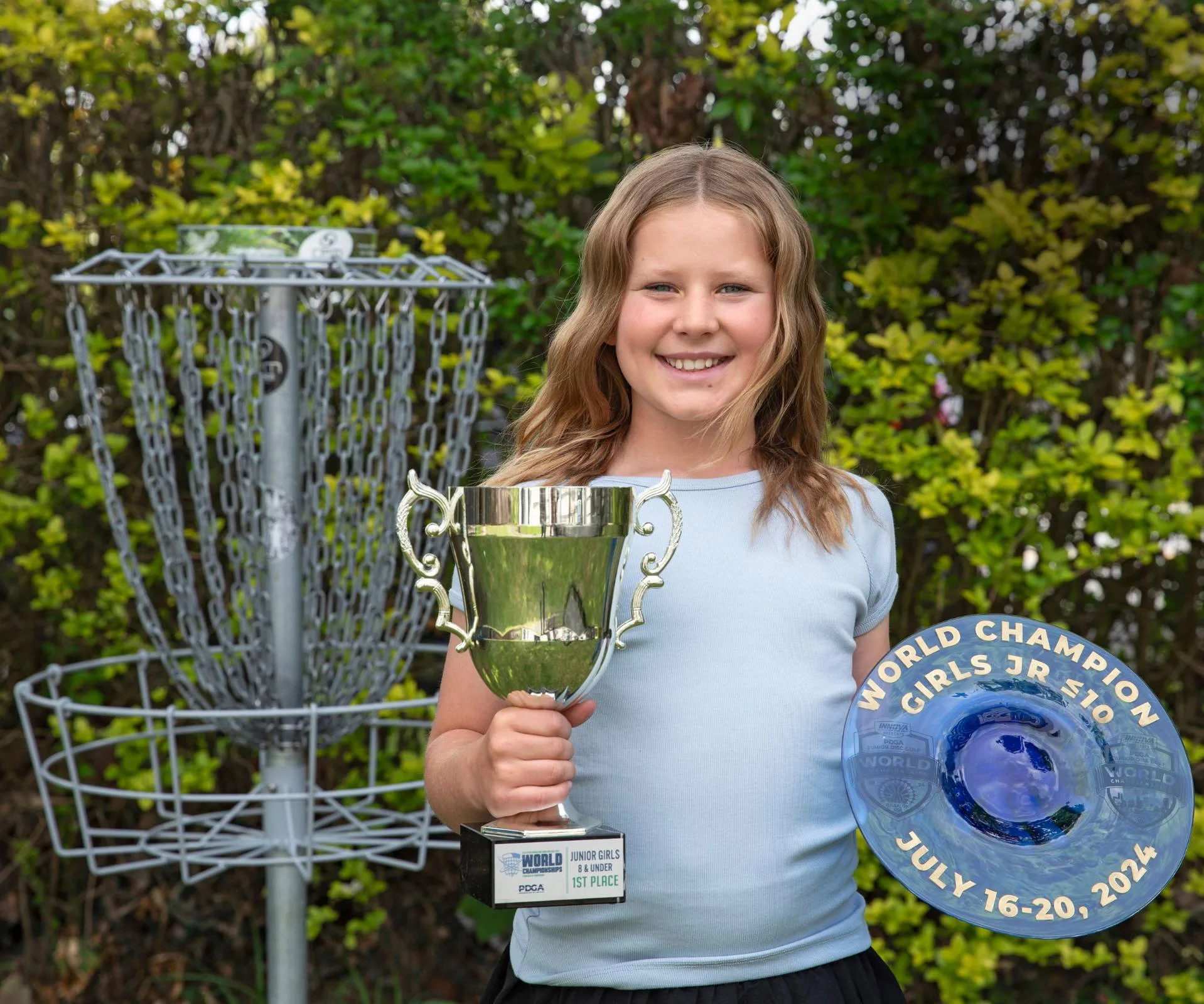 With her trophies