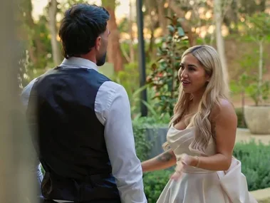 Awhina and Adrian discussing her son at their MAFS wedding