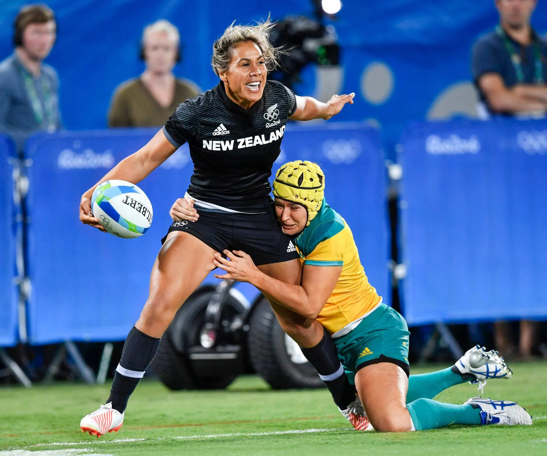 Huriana Manuel in action for the Black ferns Sevens team at the Rip Olympics in 2016