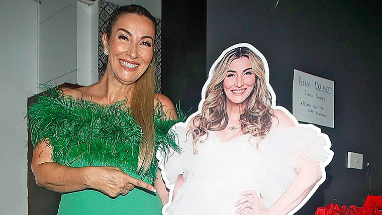 Morena with her MAFS cardboard cut out at her screening party