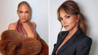 Jennifer Lopez and Halle Berry wearing the Mocha Mouse beauty trend