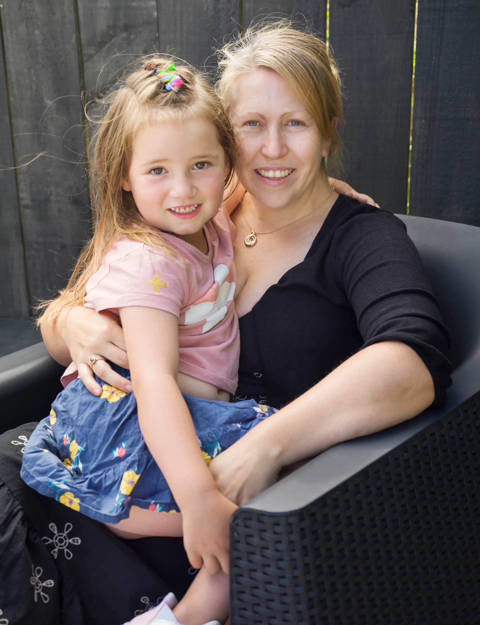 Four-year-old Addie and her mum Natalie