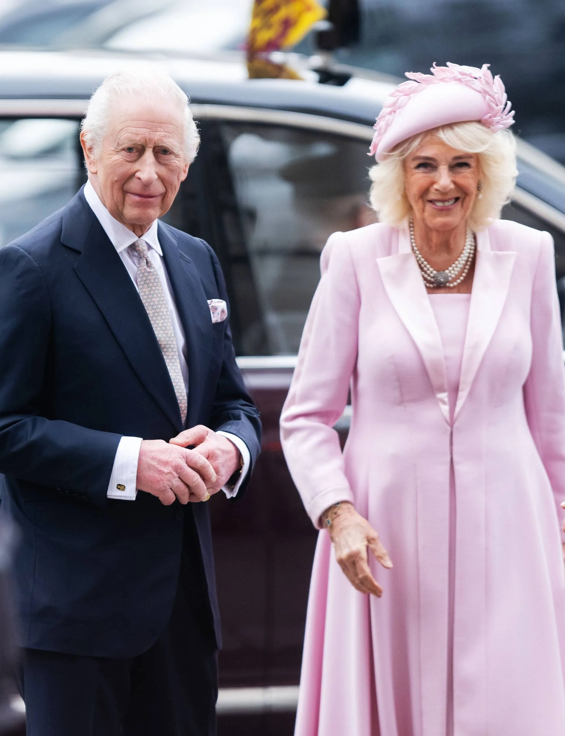 King Charles and Queen Camilla entering the Commonwealth event