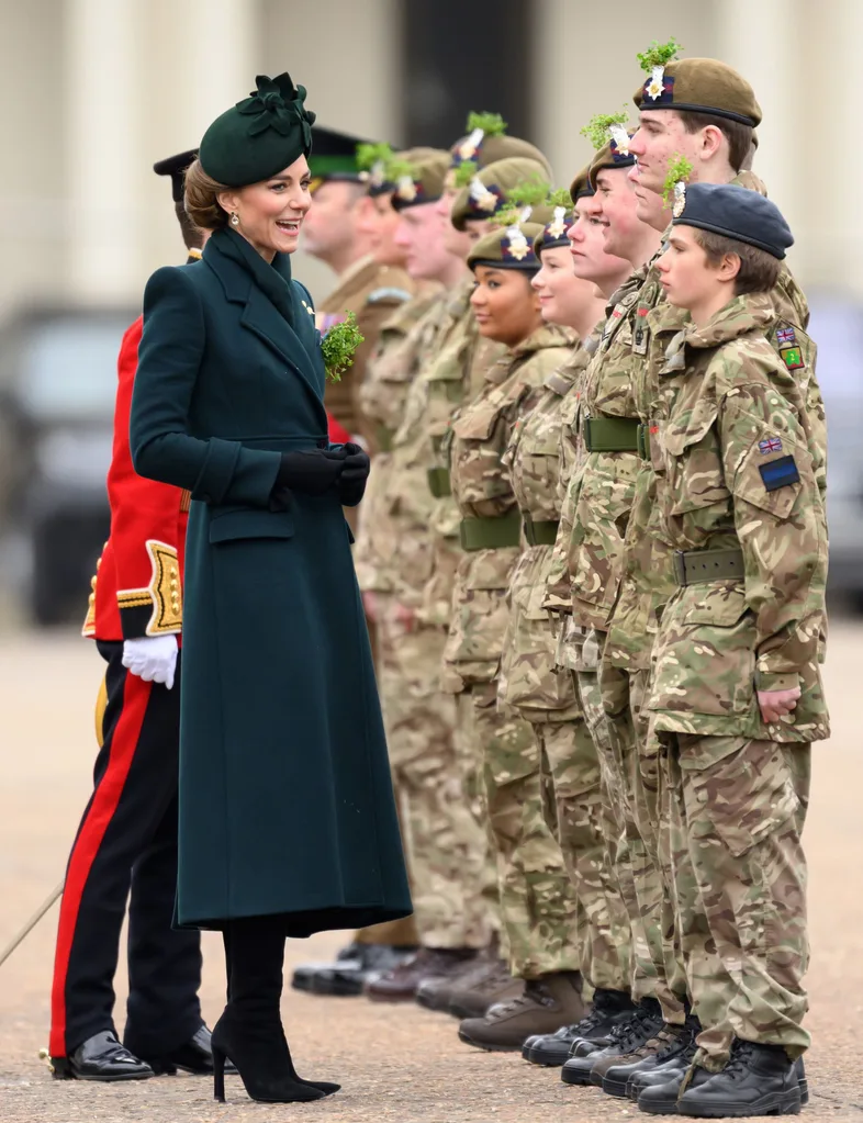 Kate with members of the Irish Guards