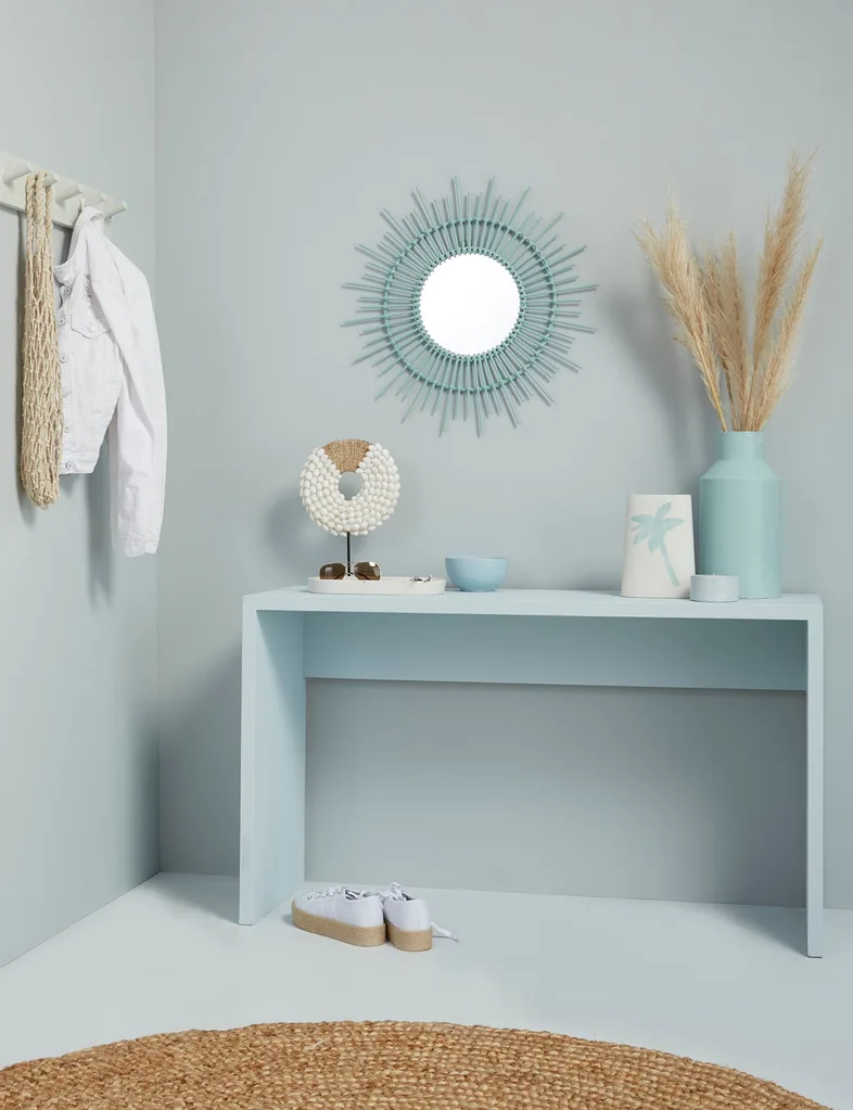 Resene Duck Egg Blue is an ideal hue for building an on trend tone-on-tone colour scheme in just about any room of your home.