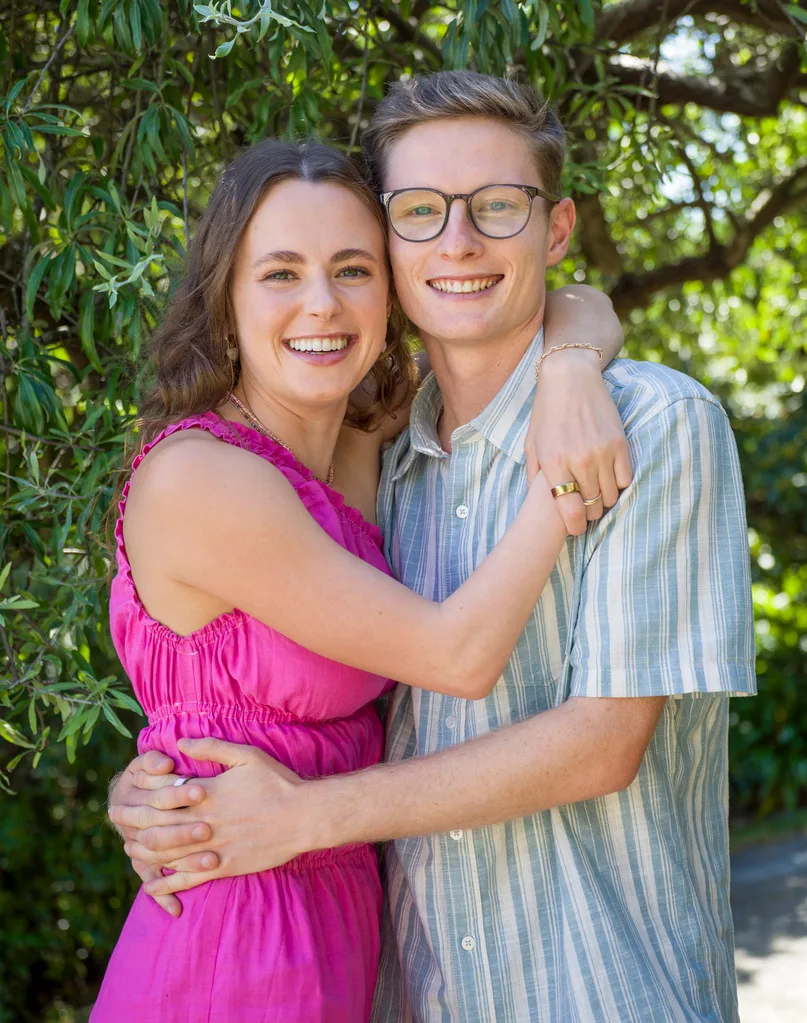 anna grimaldi jaryd clifford with arms wrapped around each other