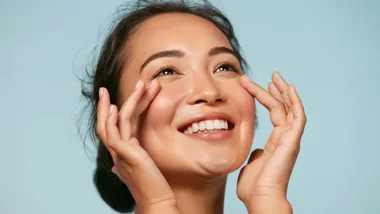 A woman enjoying her ski after dermaplaning