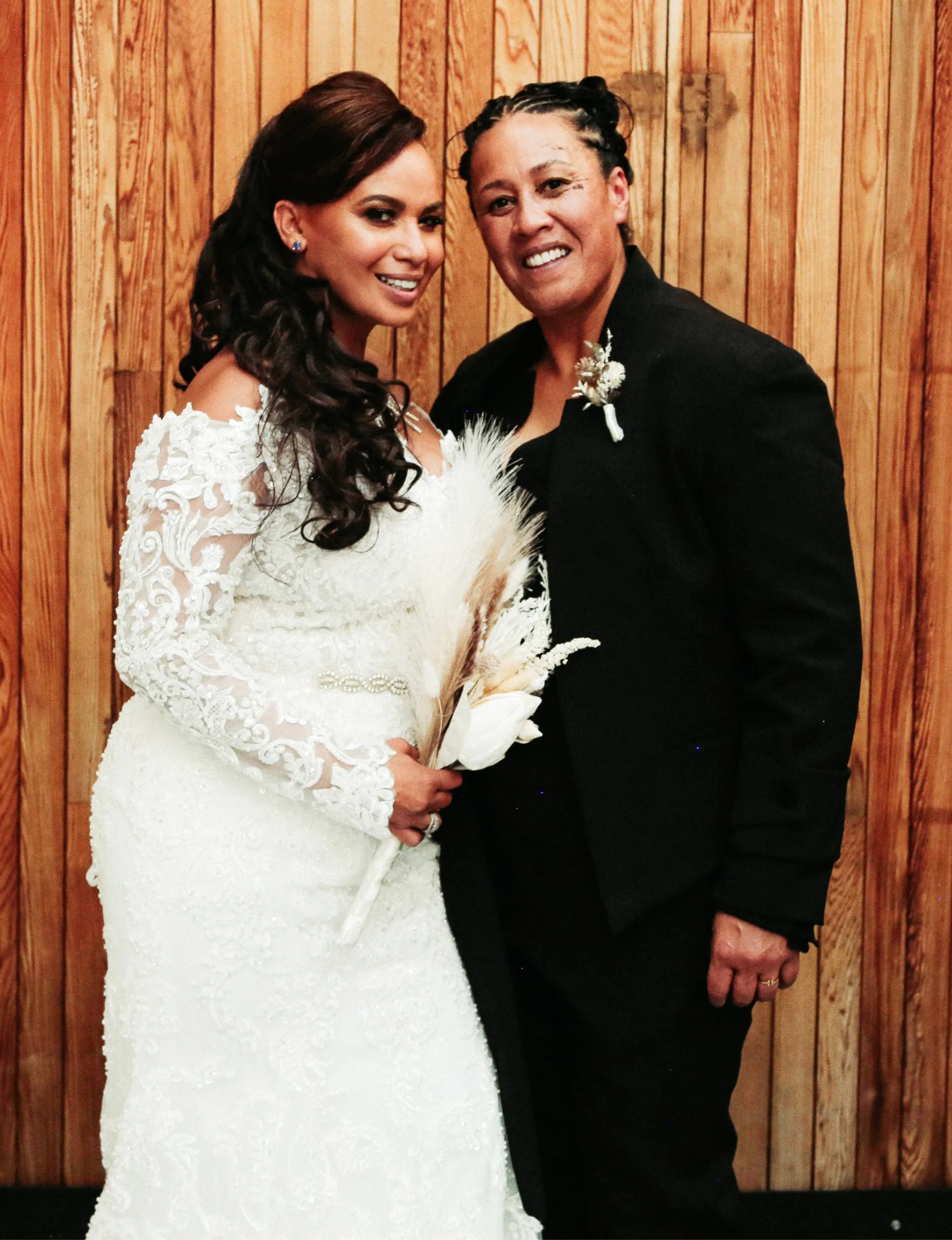 Natalie McDade and Megan Alatini on their wedding day