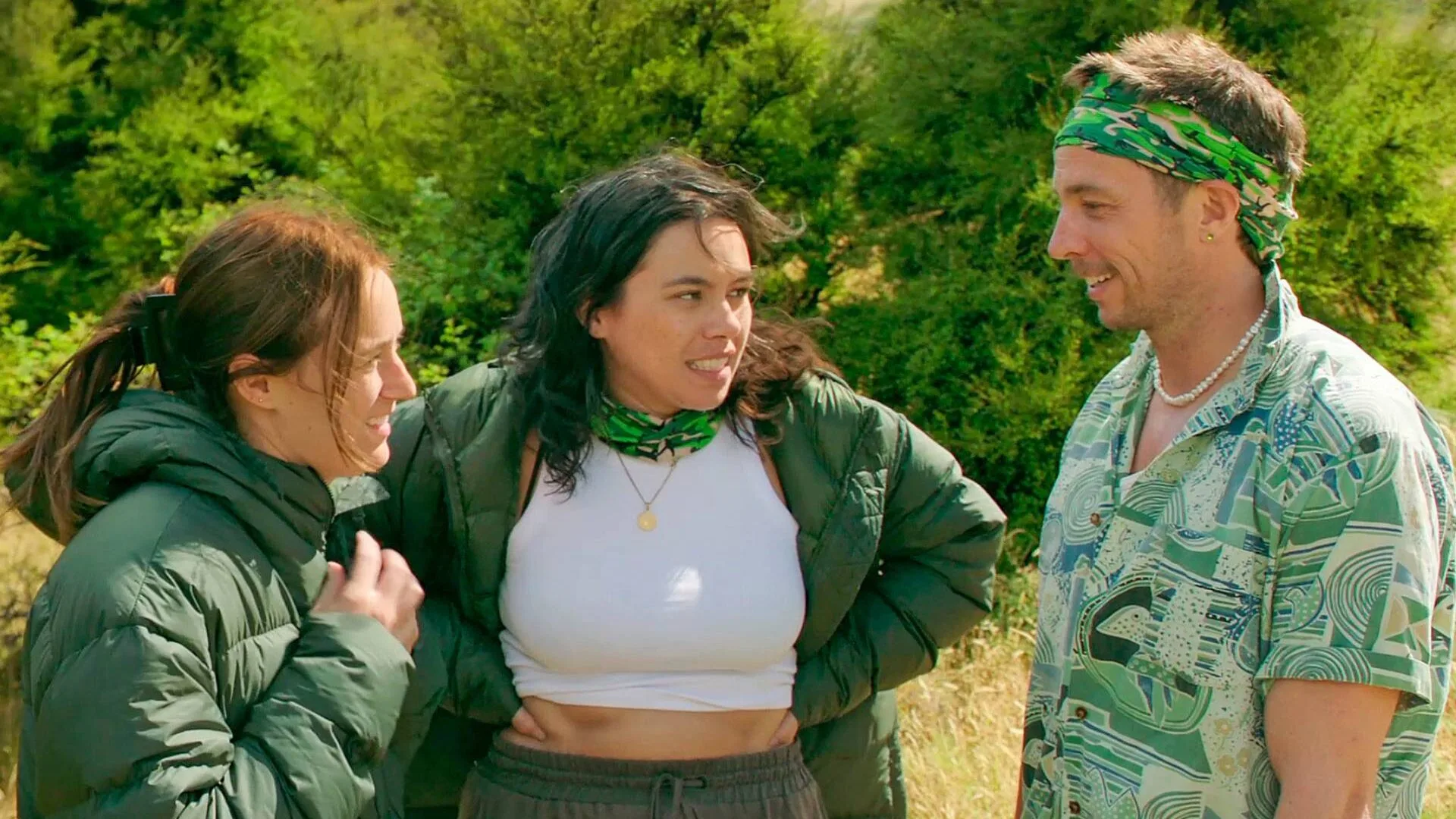 Courtney, Jazz and Eli on Celebrity Treasure Island