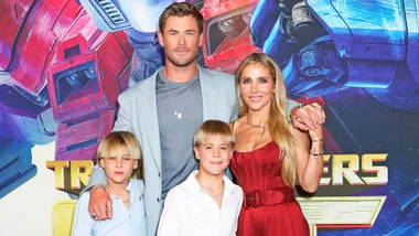 Chris Hemsworth with his wife and kids at a movie premiere