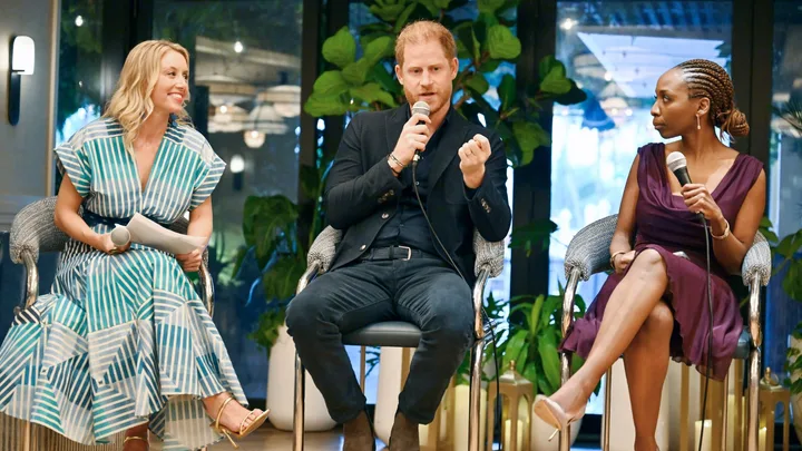 Prince Harry speaking at an event