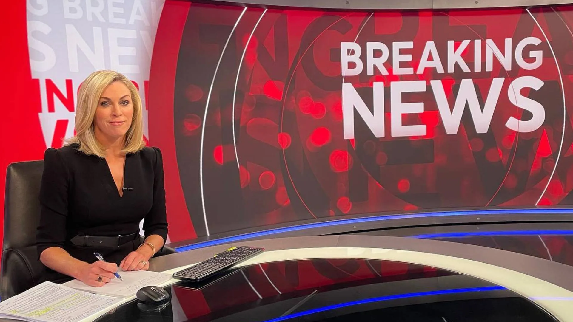 Wendy as the 1News anchor