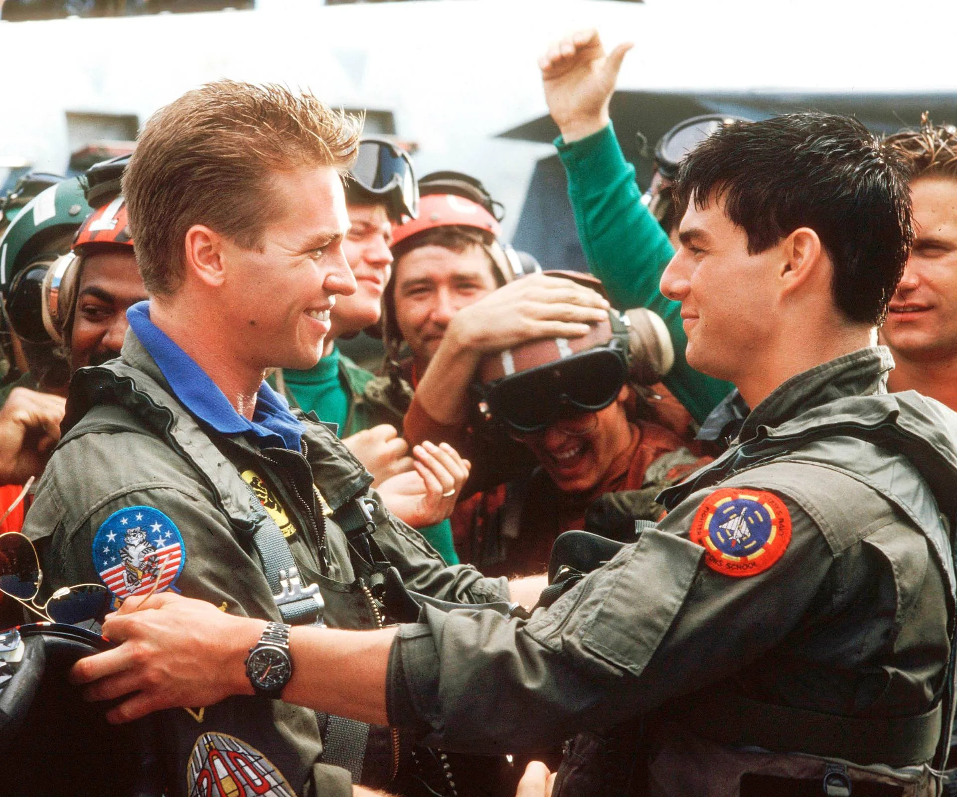 Tom Cruise and Val Kilmer in Top Gun