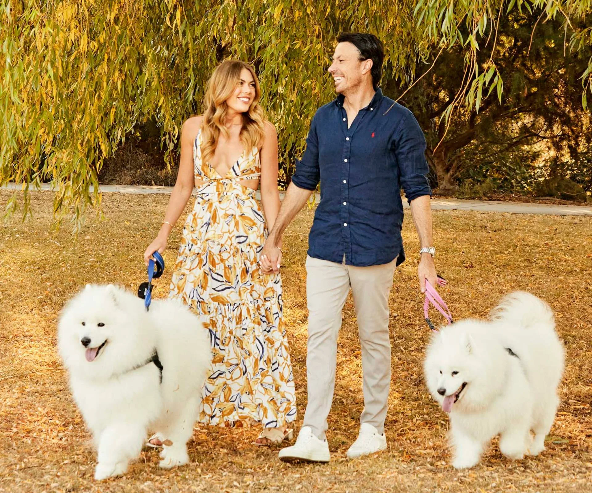 The couple walking Clint's dogs