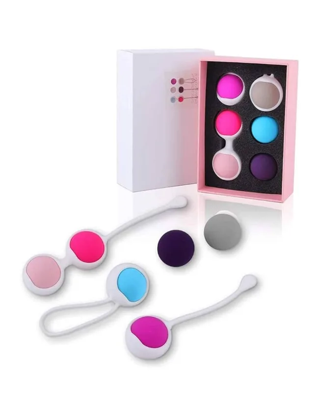 A pack of kegel balls with interchangeable weights