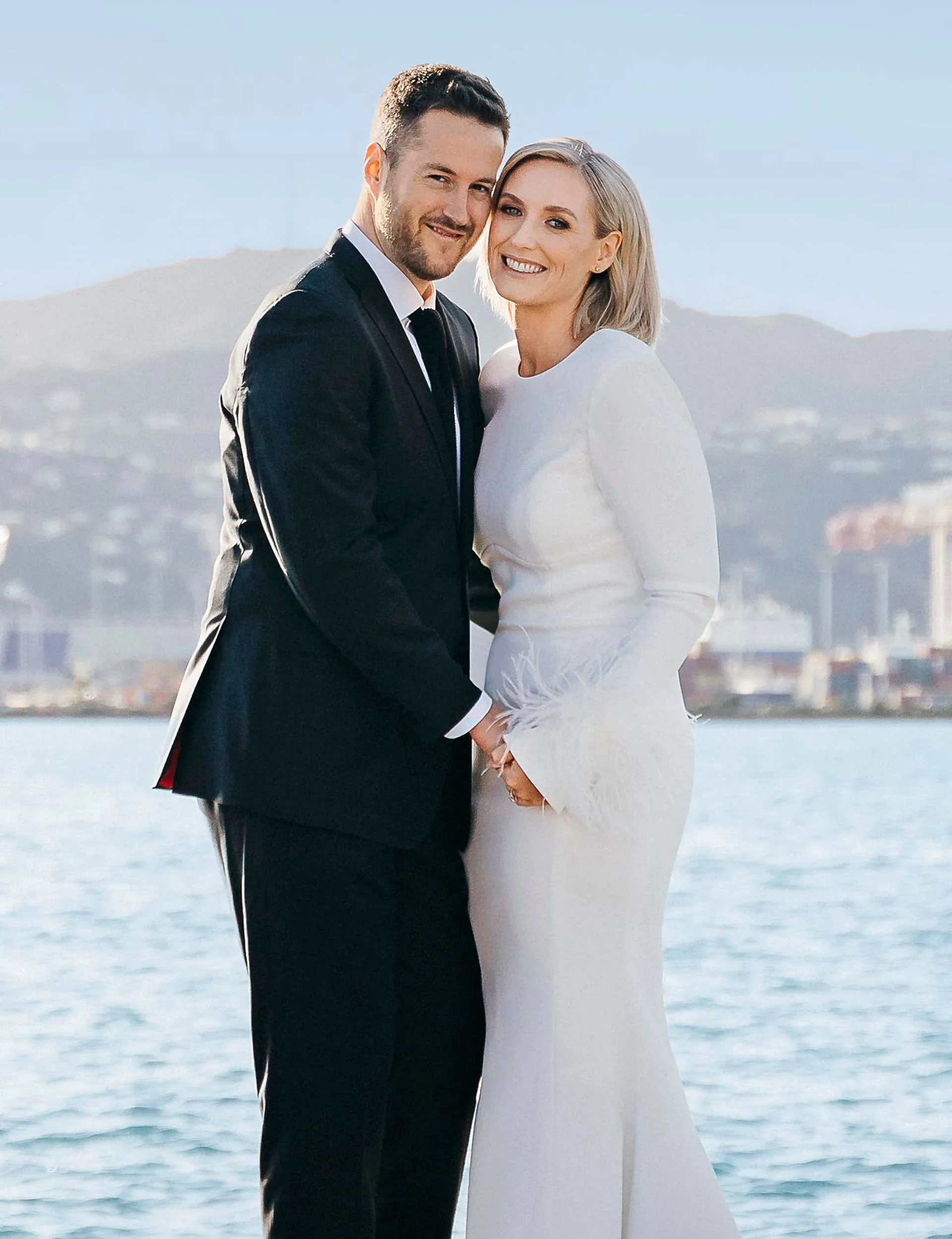 Anna Burns-Francis with husband Simon on their wedding day