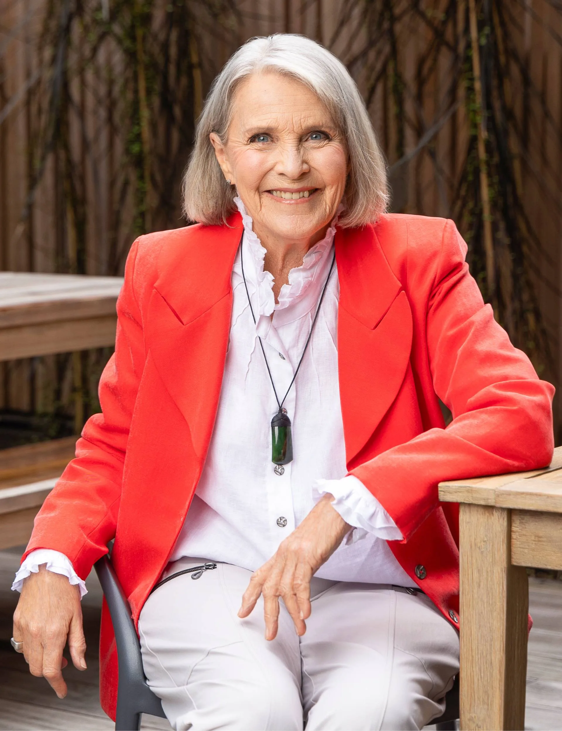 Ilona Rodgers smiling while reflecting on her life