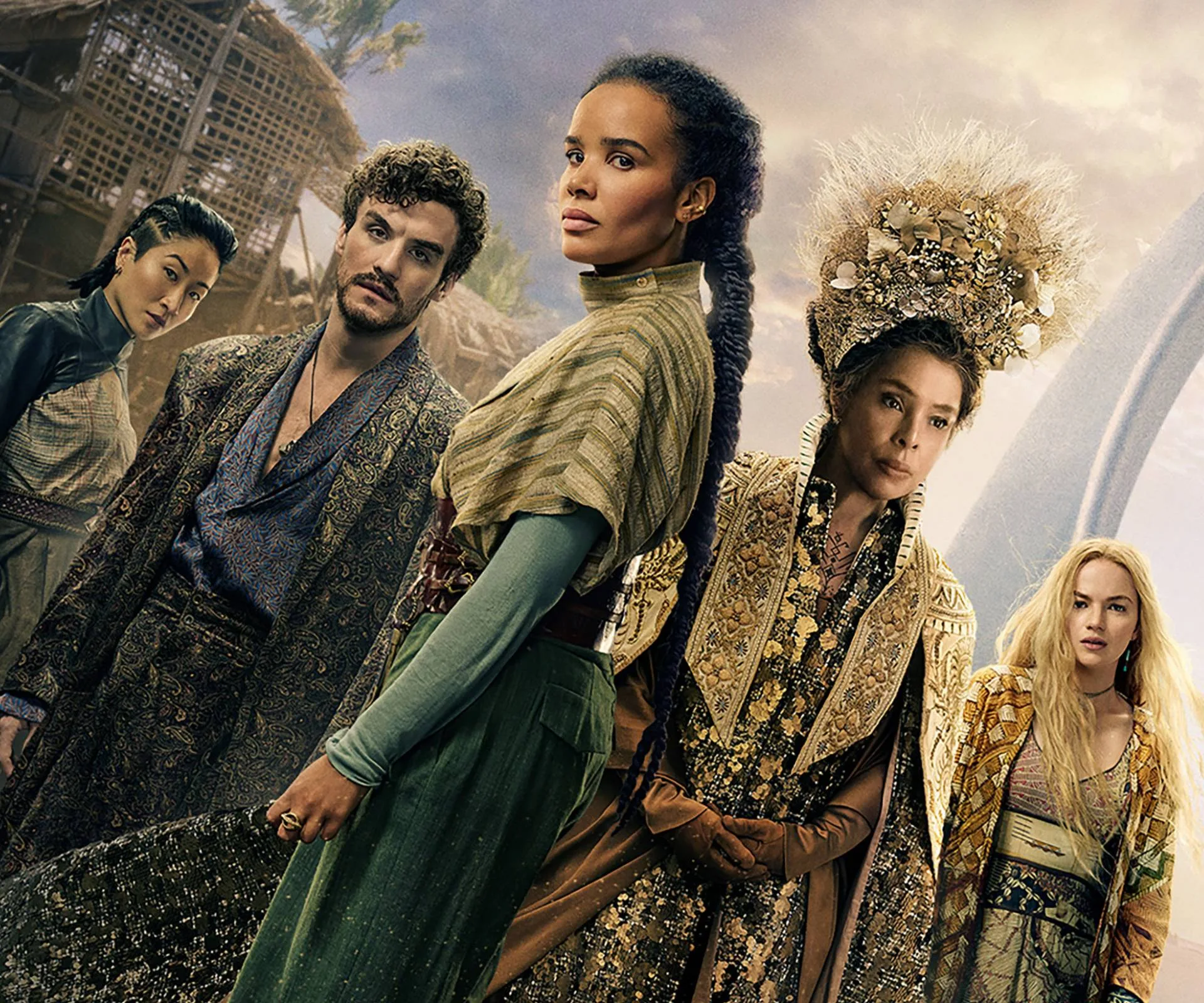 Zoë Robins with her The Wheel Of Time castmates