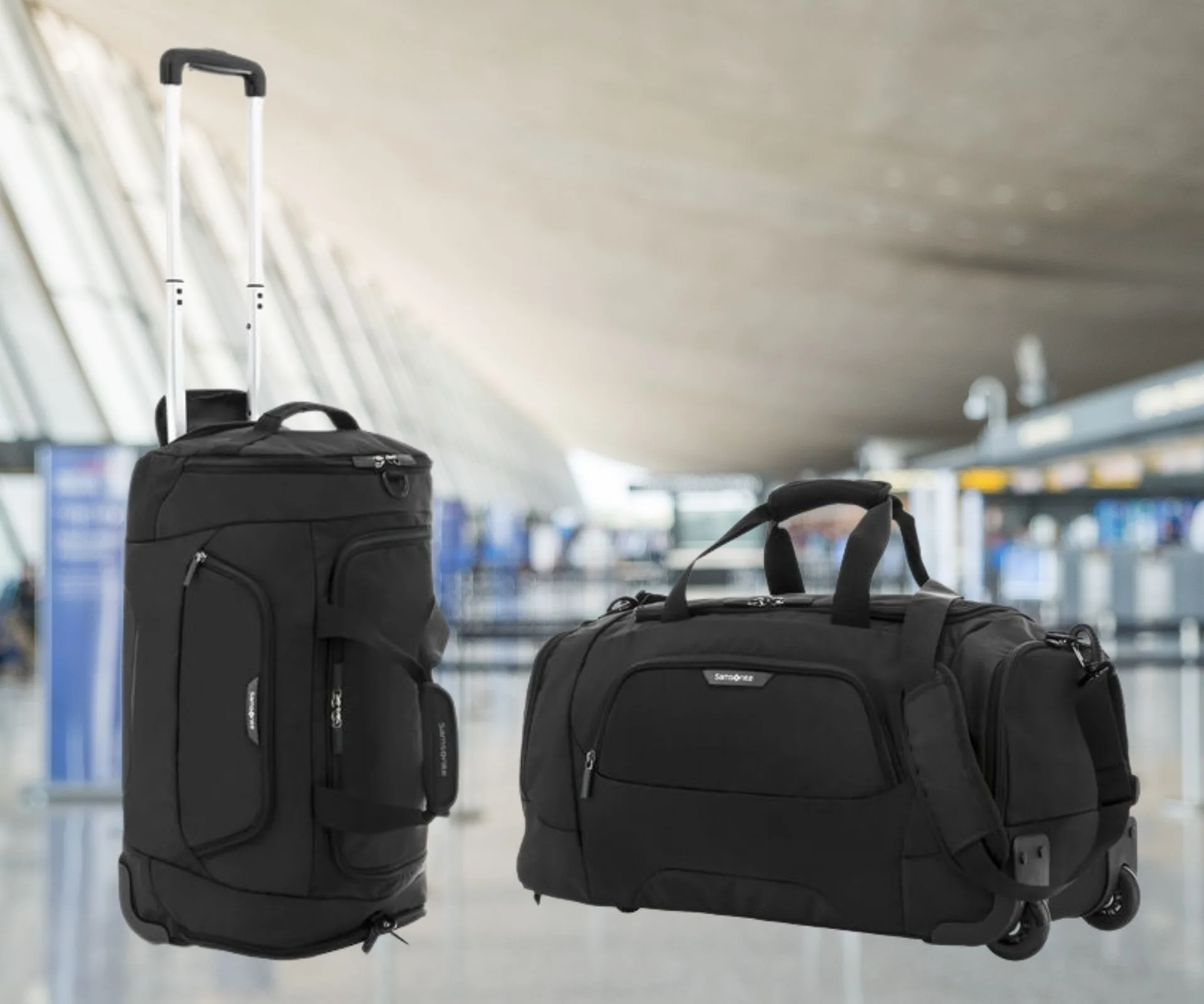 Black Samsonite duffle bag