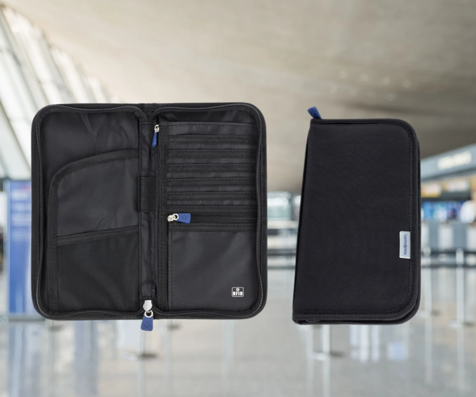 Black Samsonite travel wallet
