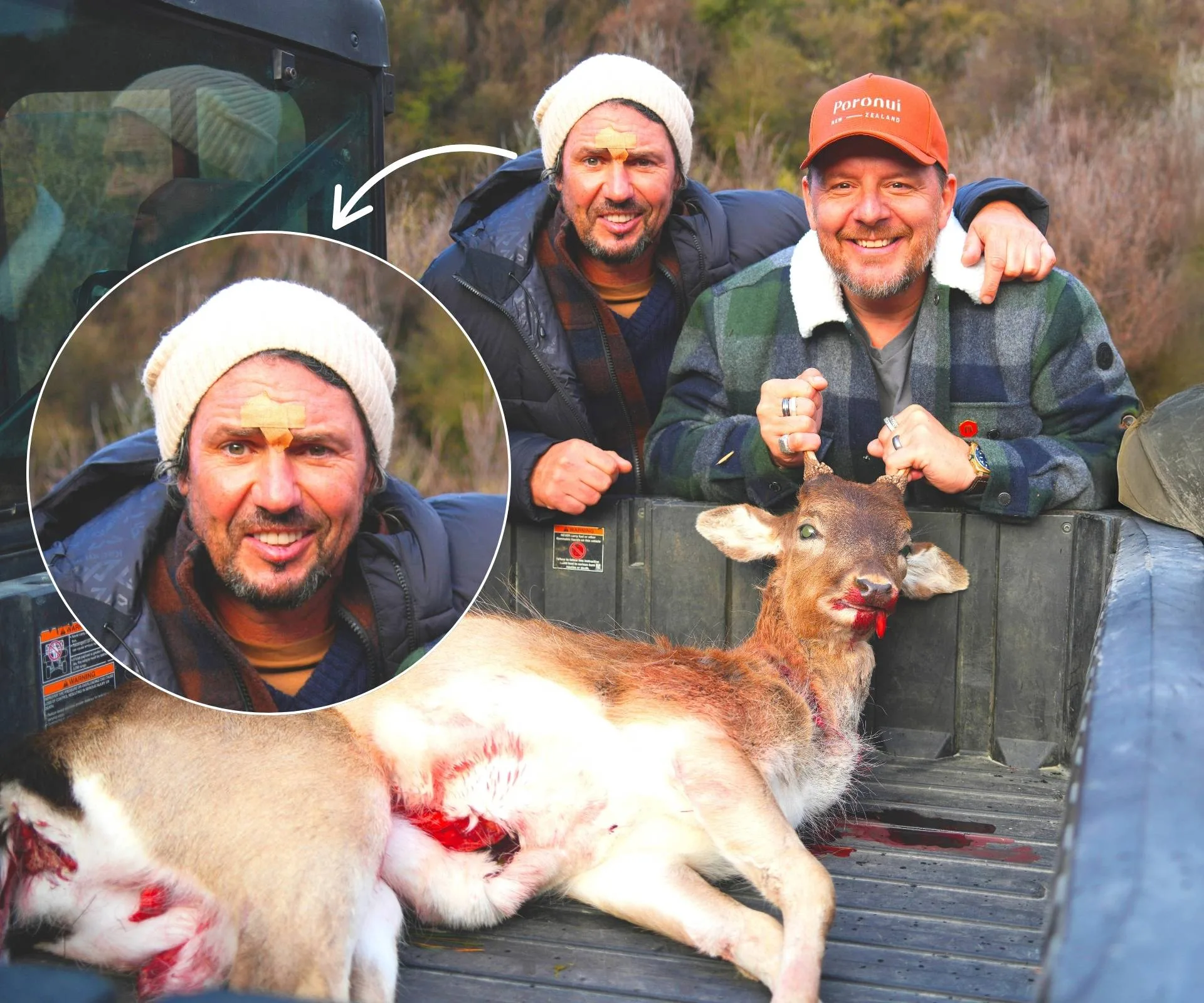 Colin and Manu with their deer