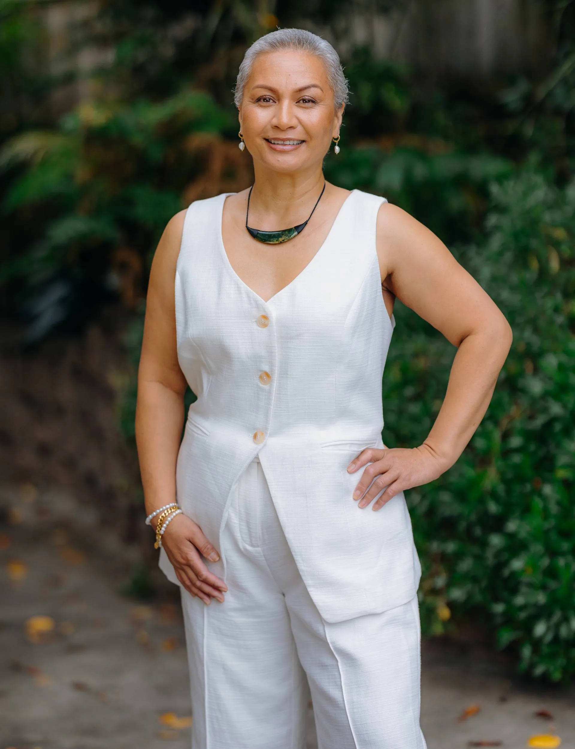 Marama Davidson with her hand on her hip