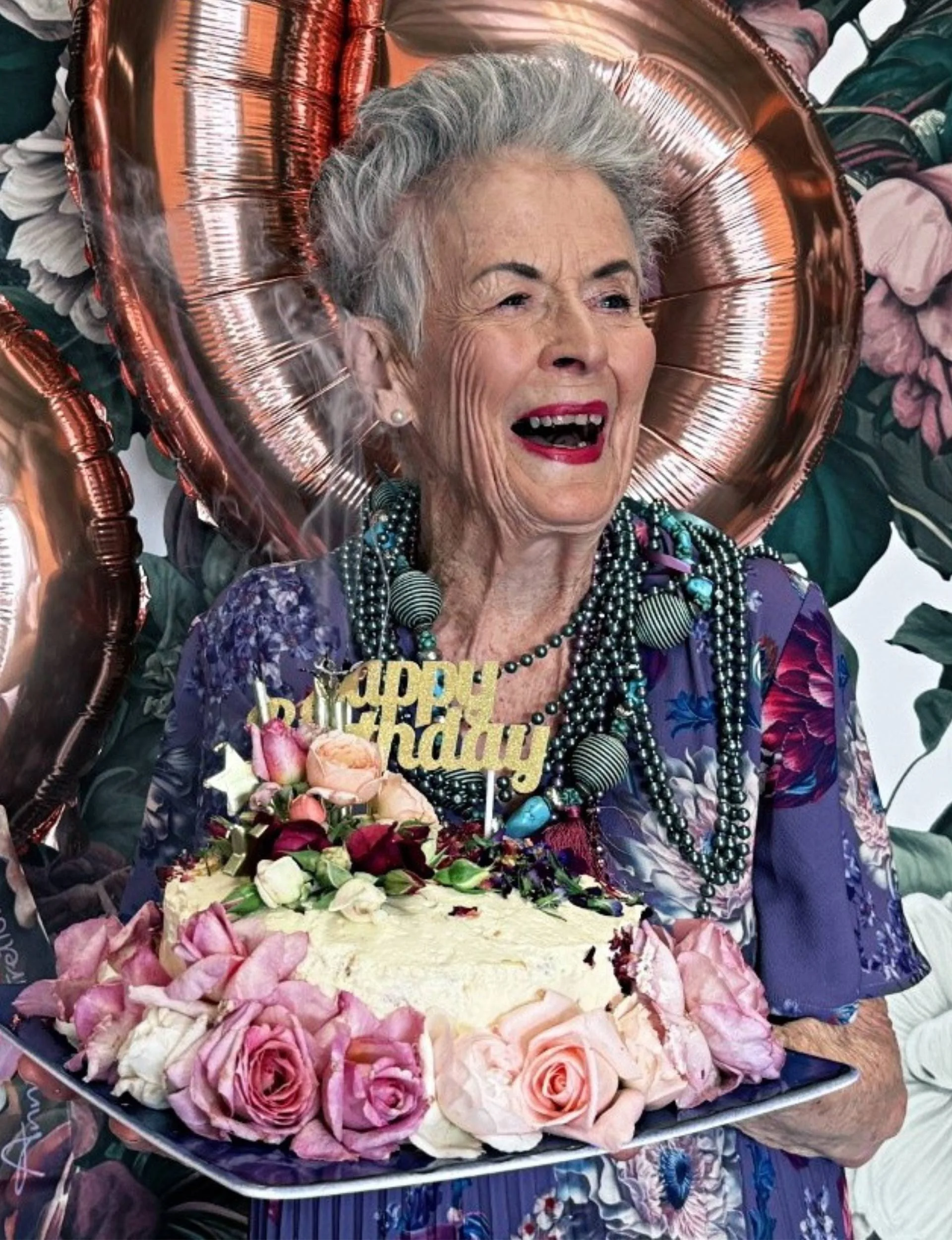 Vicki Lowe celebrating her birthday