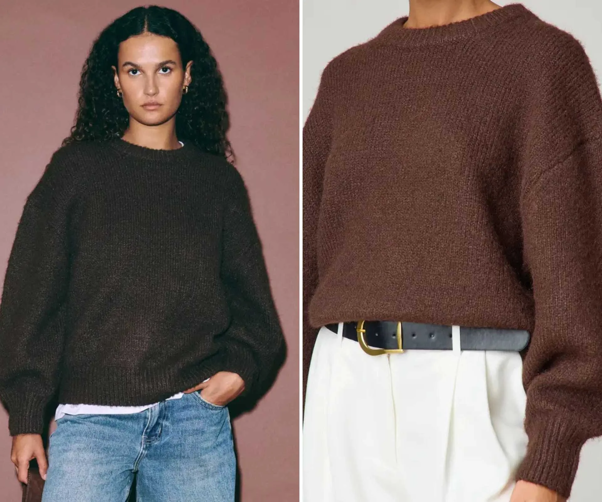 Oversized brown winter knit