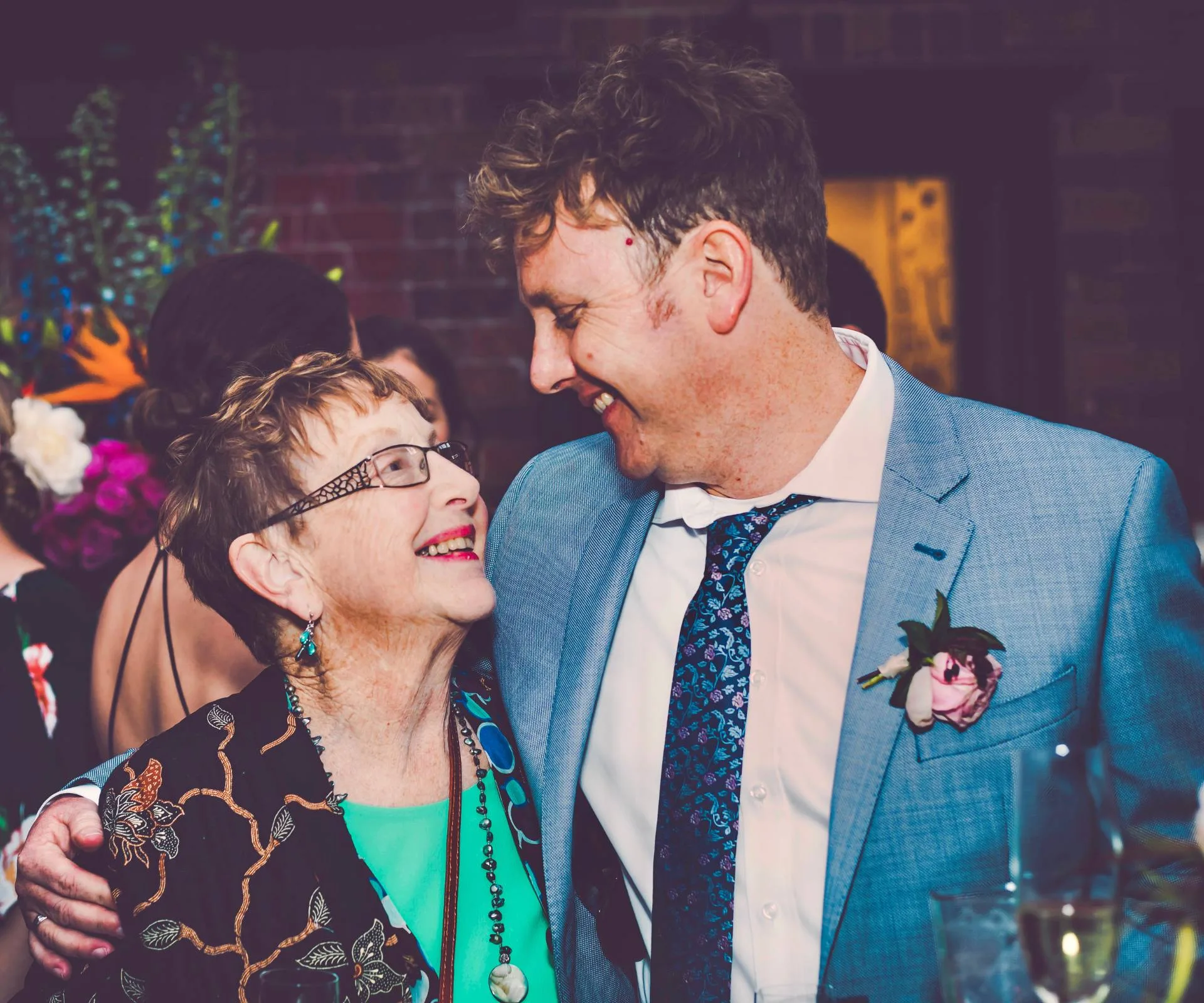 Tim Roxborogh with his mum Jenny on his wedding day.