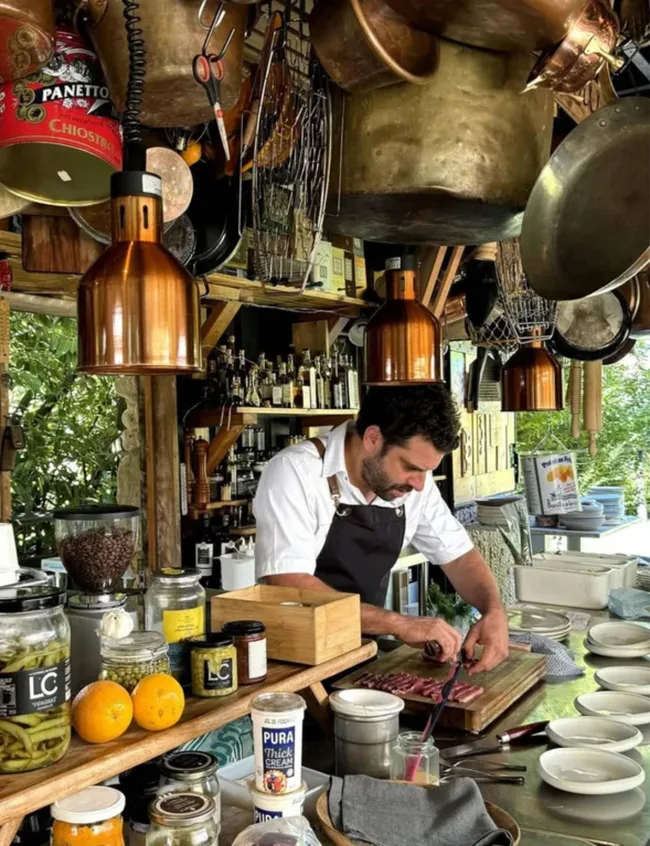 Andre Ursini in a food truck