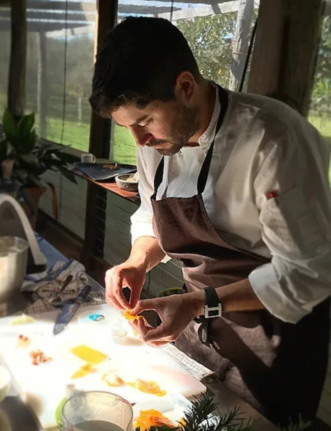 Ben Macdonald working in the kitchen