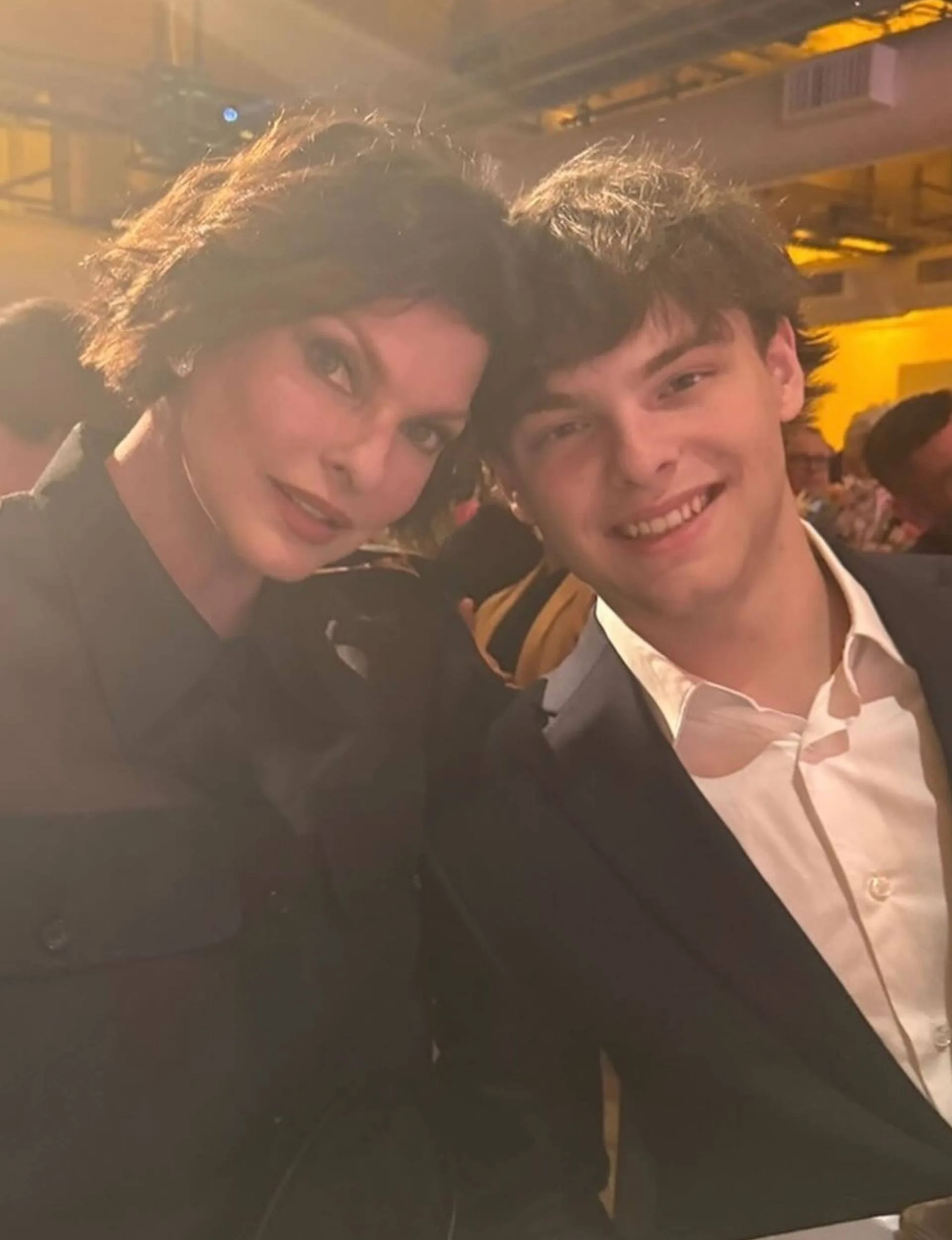 Linda Evangelista with her son Augie