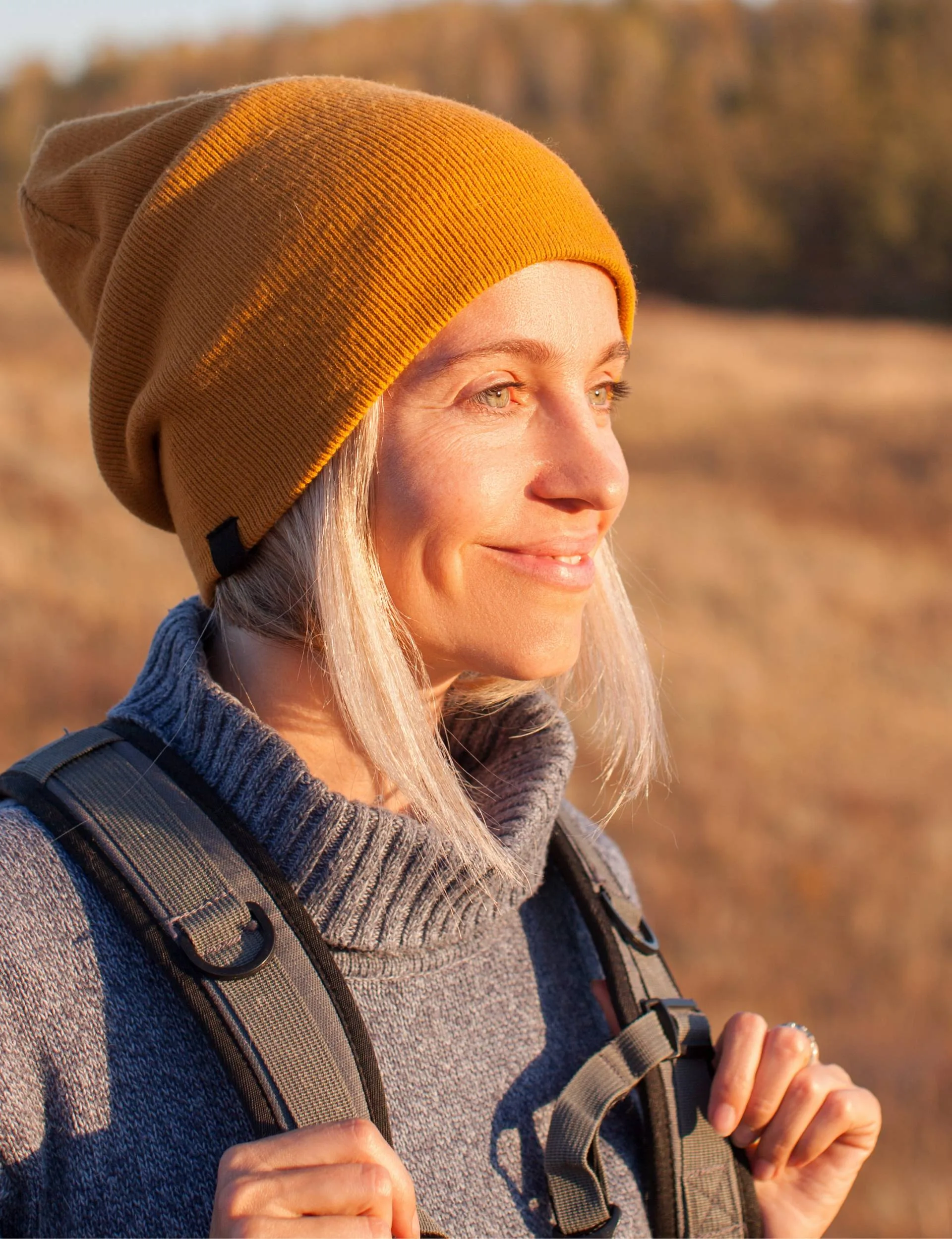 A woman building resilience on a tramp