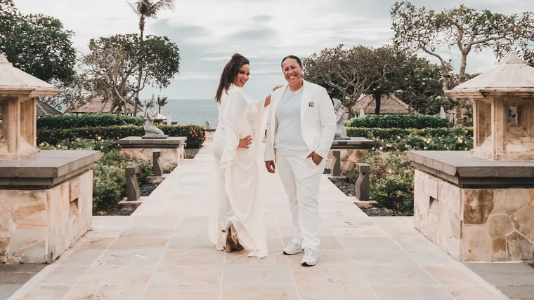 Megan Alatini and Nat McDade on their Bali honeymoon