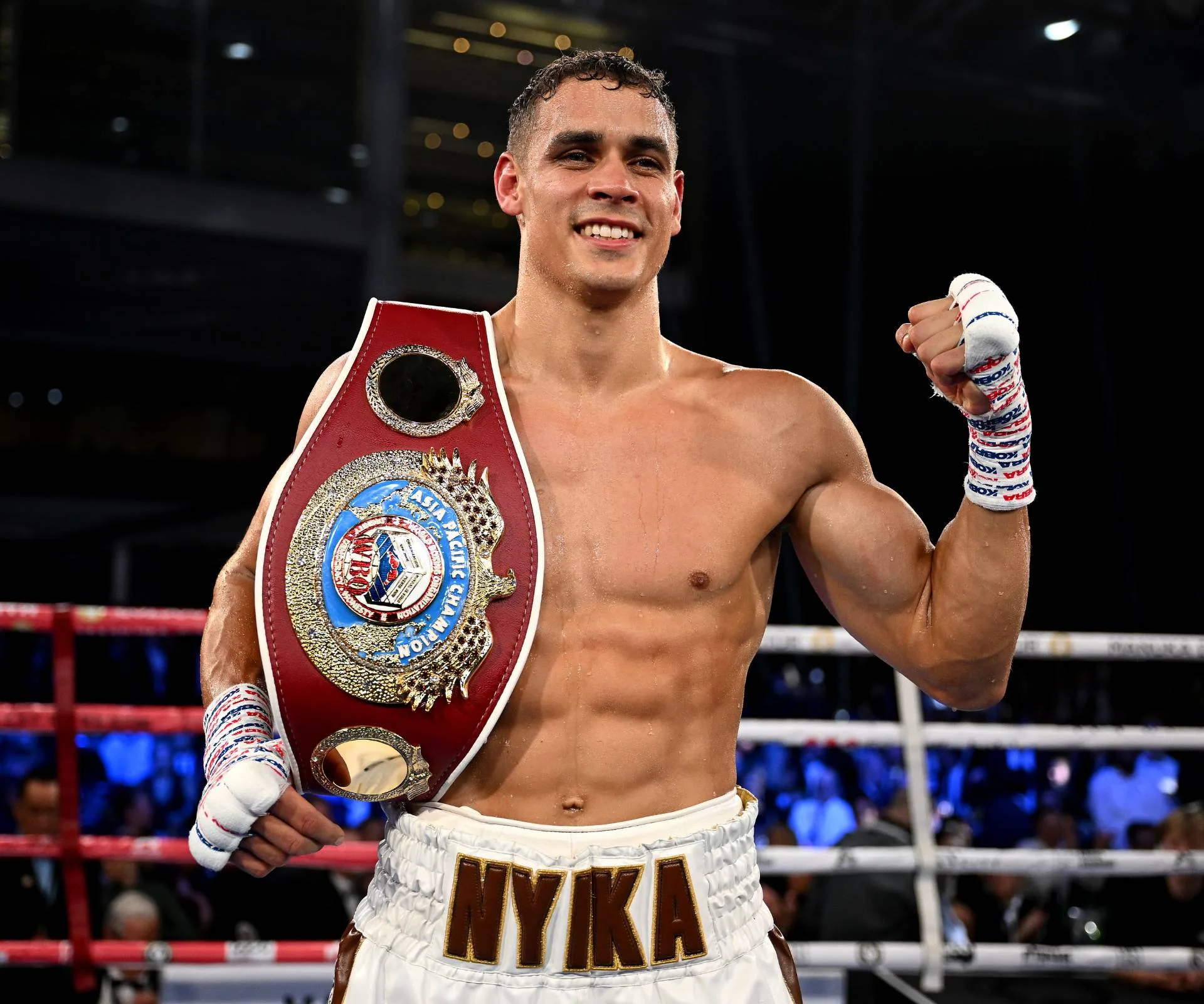 David Nyika in the boxing ring