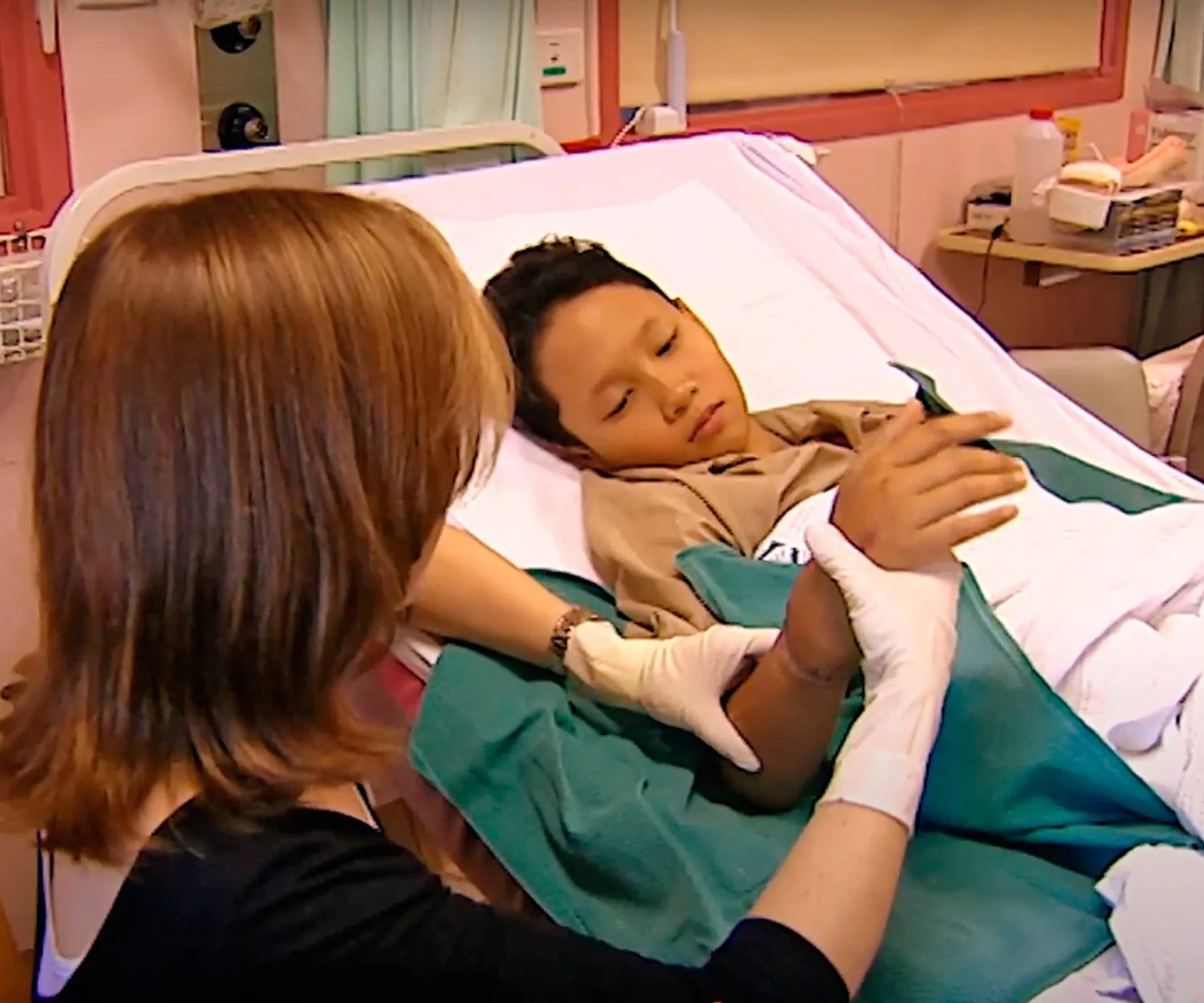 Terry in hospital after his accident