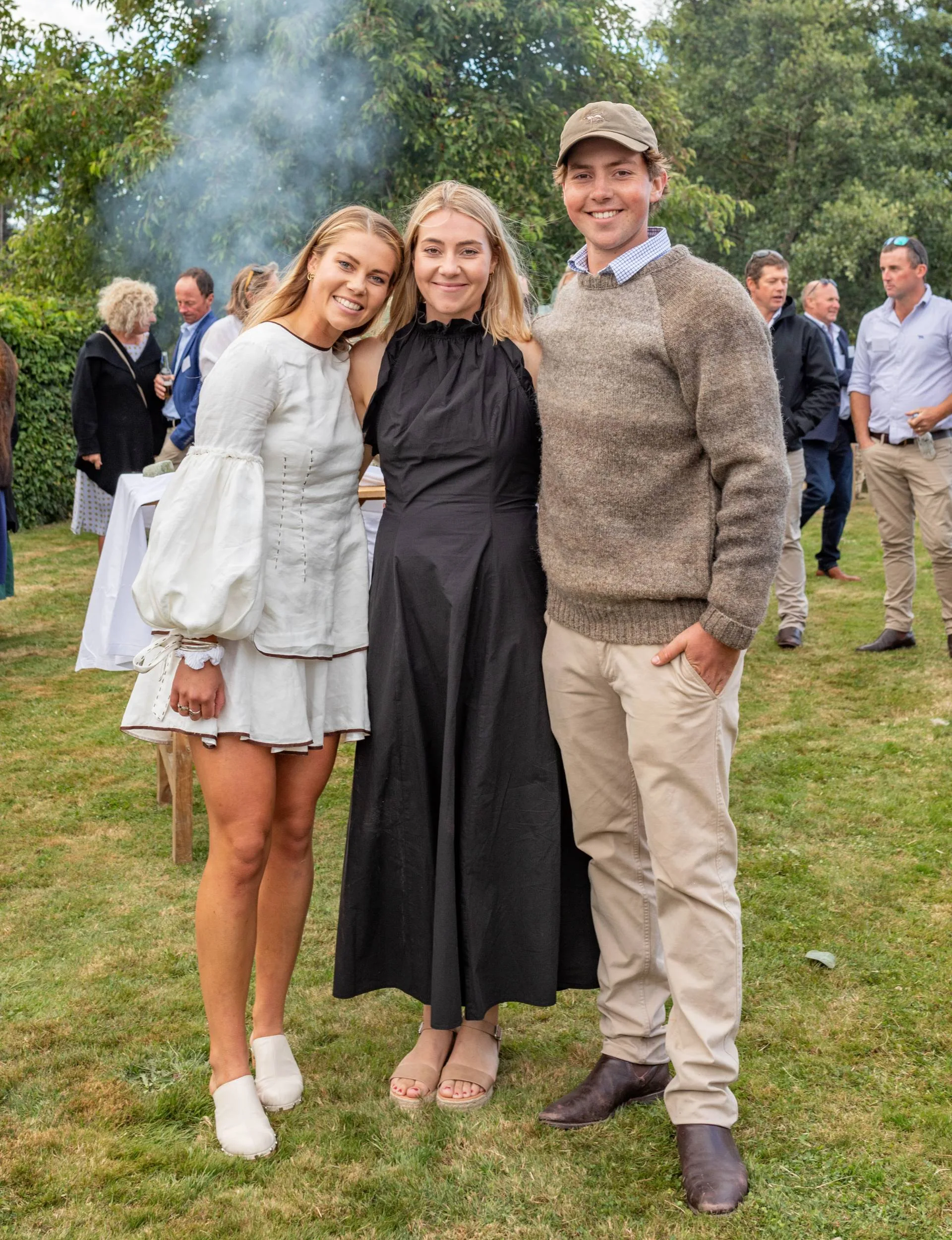 Anna and Kate Macdonald with their brother Ben at the Davaar launch