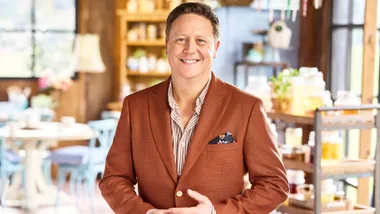 Darren Purchese on set of The Great Australian Bake Off