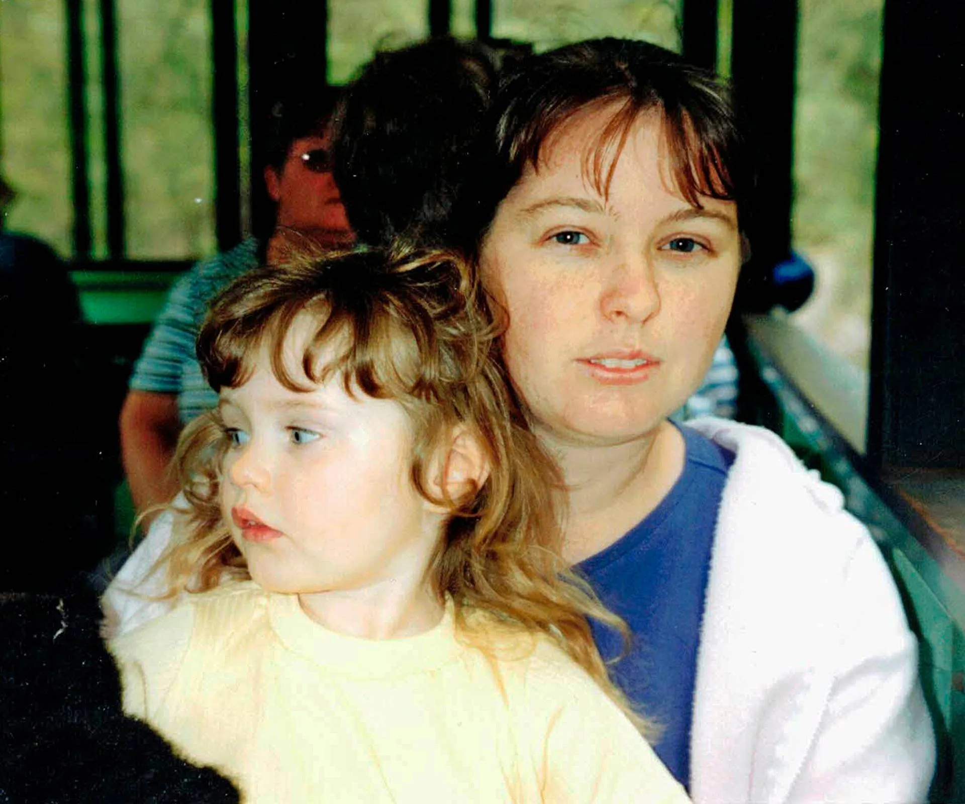 Chantelle and Leela on a train
