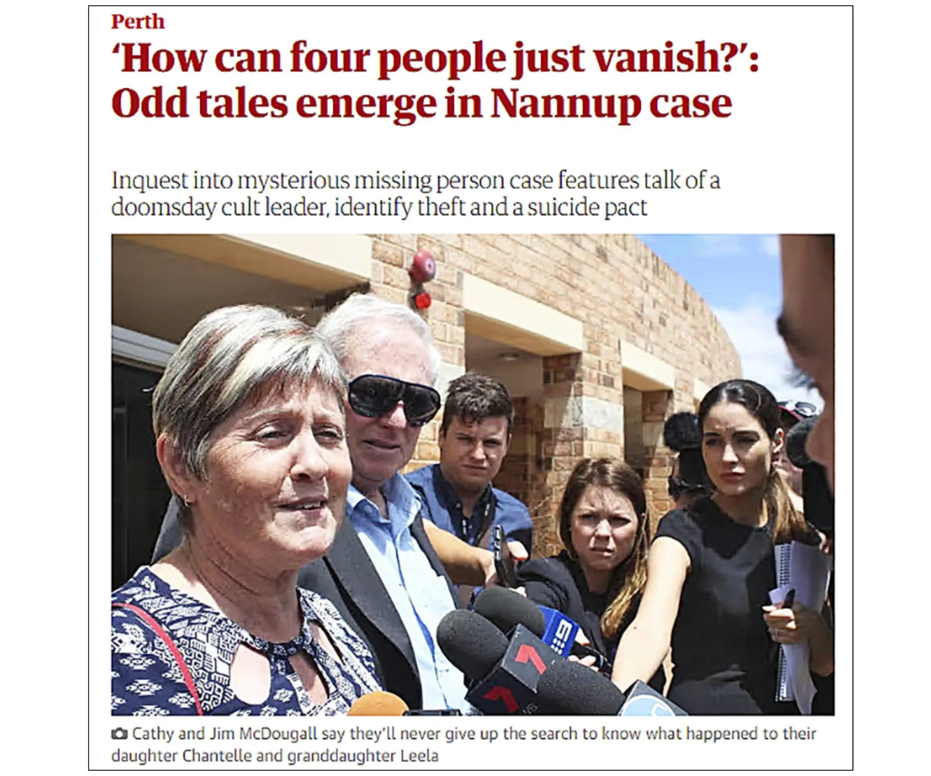 A news article about Catherine McDougall